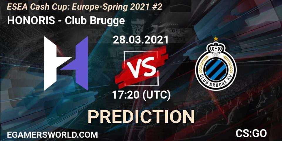 HONORIS vs Club Brugge: Match Prediction. 28.03.21, CS2 (CS:GO), ESEA Cash Cup: Europe - Spring 2021 #2