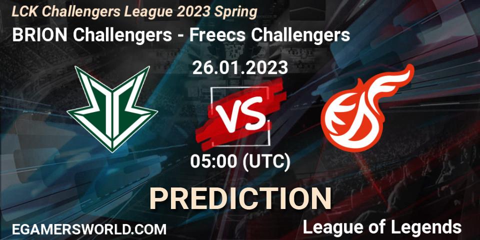 Brion Esports Challengers vs Freecs Challengers: Match Prediction. 26.01.23, LoL, LCK Challengers League 2023 Spring