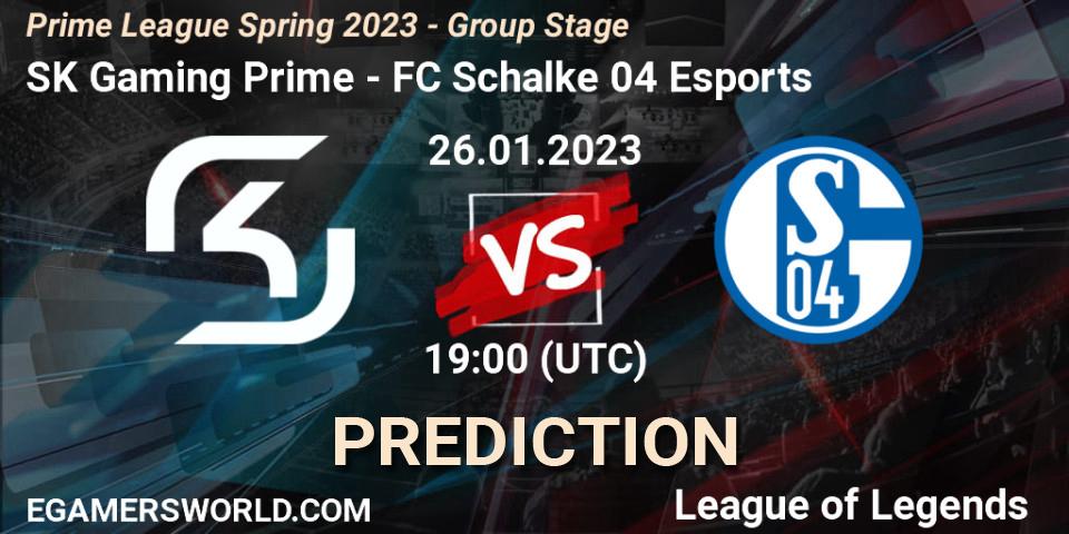 SK Gaming Prime vs FC Schalke 04 Esports: Match Prediction. 26.01.23, LoL, Prime League Spring 2023 - Group Stage