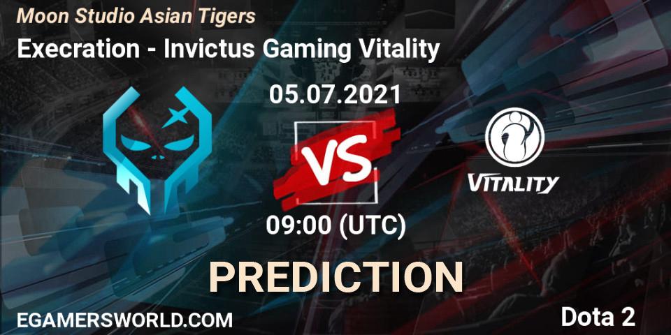 Execration vs Invictus Gaming Vitality: Match Prediction. 05.07.2021 at 09:13, Dota 2, Moon Studio Asian Tigers