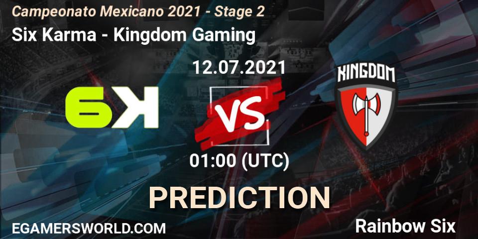 Six Karma vs Kingdom Gaming: Match Prediction. 12.07.2021 at 01:00, Rainbow Six, Campeonato Mexicano 2021 - Stage 2