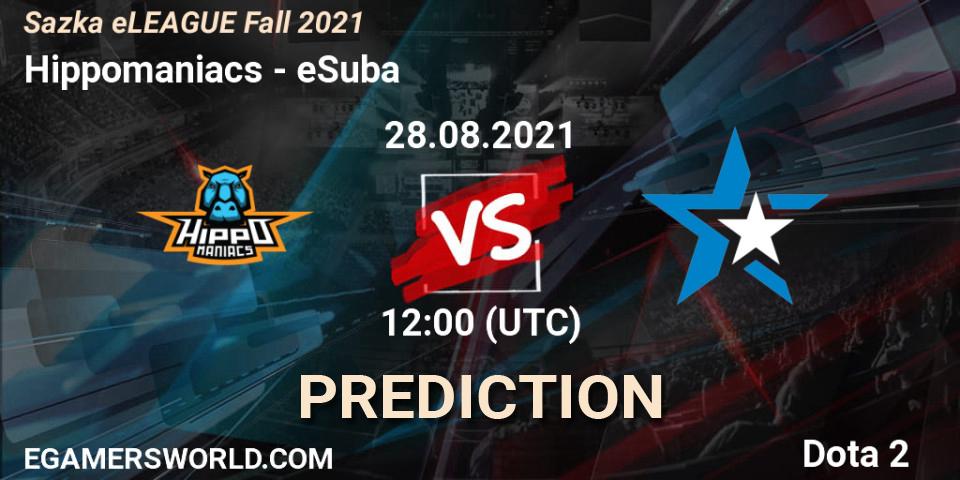 Hippomaniacs vs eSuba: Match Prediction. 28.08.2021 at 12:00, Dota 2, Sazka eLEAGUE Fall 2021
