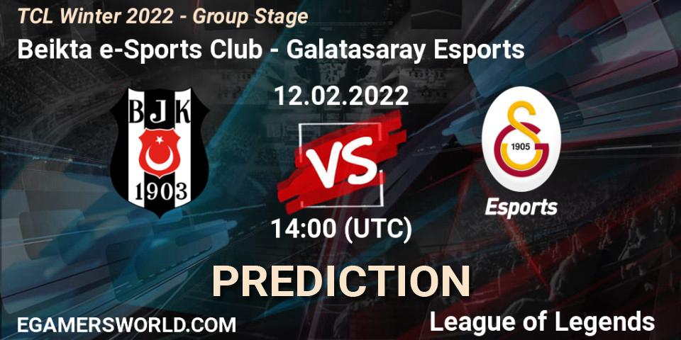 Beşiktaş e-Sports Club vs Galatasaray Esports: Match Prediction. 12.02.2022 at 14:00, LoL, TCL Winter 2022 - Group Stage