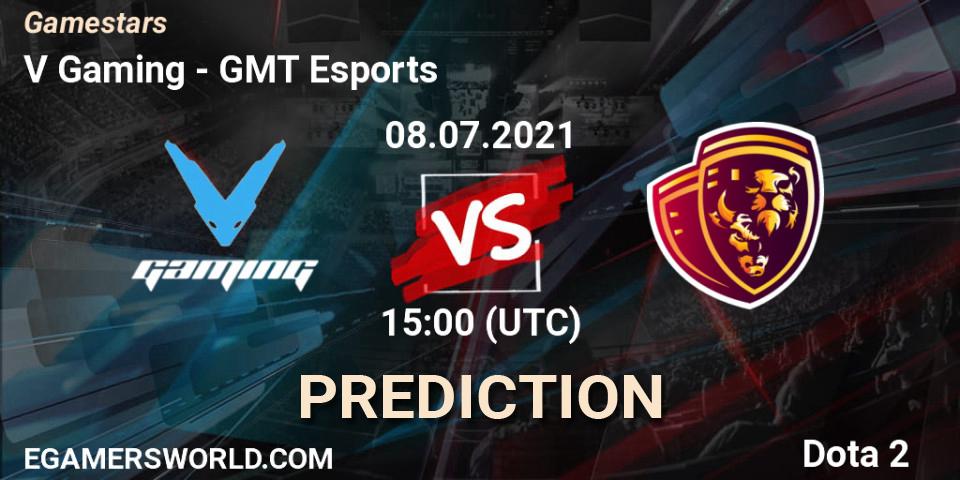 V Gaming vs GMT Esports: Match Prediction. 08.07.2021 at 14:50, Dota 2, Gamestars