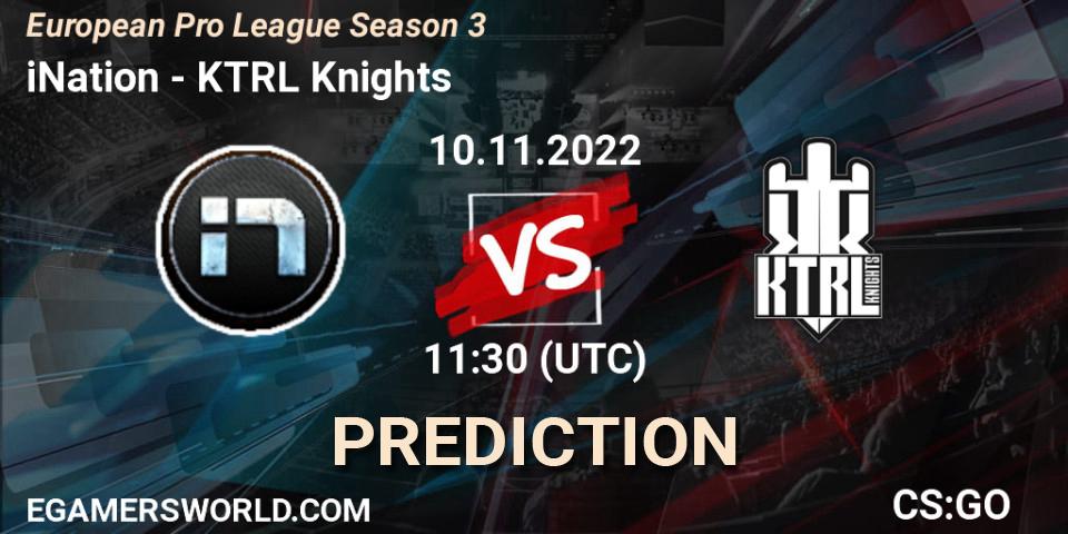 iNation vs KTRL Knights: Match Prediction. 10.11.2022 at 11:30, Counter-Strike (CS2), European Pro League Season 3