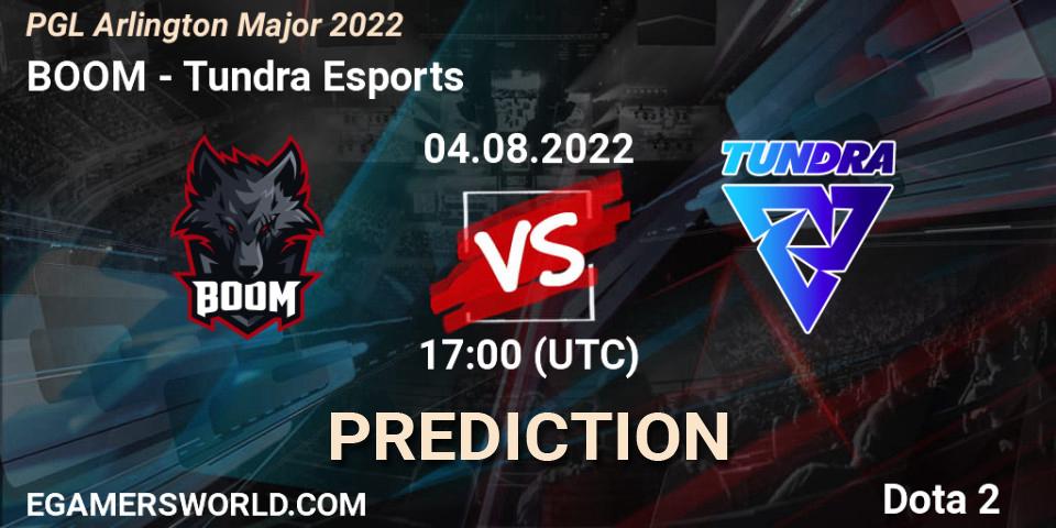BOOM vs Tundra Esports: Match Prediction. 04.08.2022 at 17:13, Dota 2, PGL Arlington Major 2022 - Group Stage