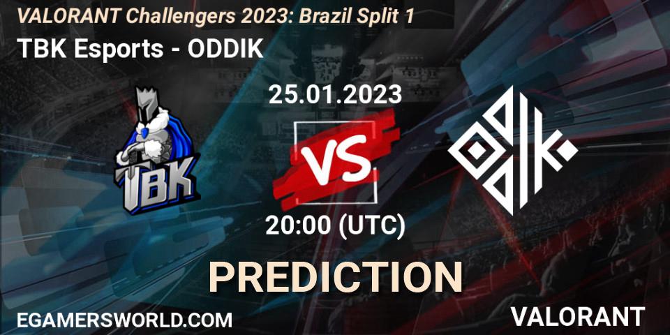 TBK Esports vs ODDIK: Match Prediction. 25.01.2023 at 20:00, VALORANT, VALORANT Challengers 2023: Brazil Split 1