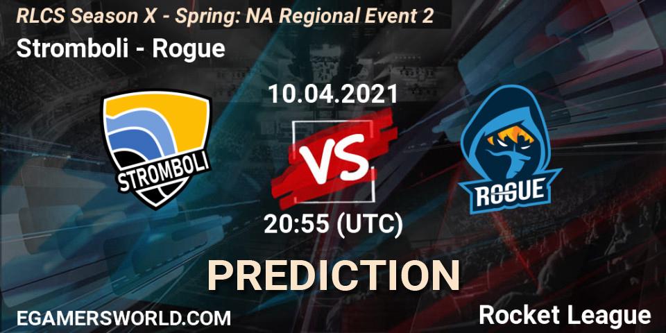 Stromboli vs Rogue: Match Prediction. 10.04.2021 at 20:30, Rocket League, RLCS Season X - Spring: NA Regional Event 2