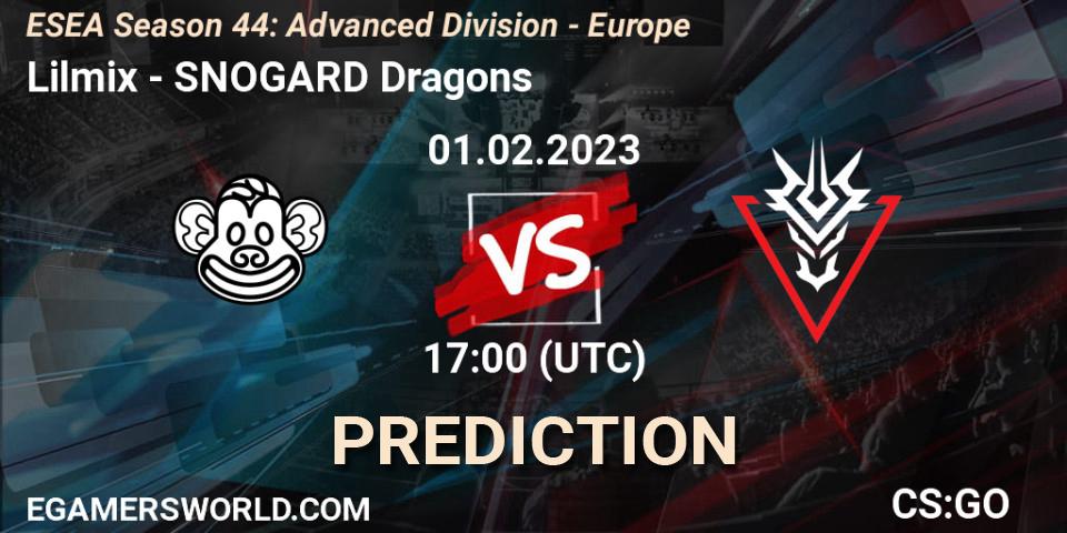 Lilmix vs SNOGARD Dragons: Match Prediction. 01.02.23, CS2 (CS:GO), ESEA Season 44: Advanced Division - Europe