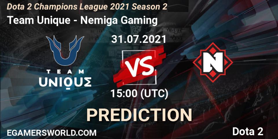 Team Unique vs Nemiga Gaming: Match Prediction. 01.08.2021 at 12:00, Dota 2, Dota 2 Champions League 2021 Season 2