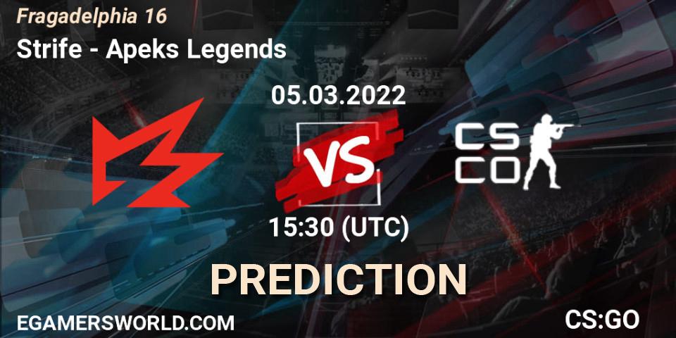 Strife vs Apeks Legends: Match Prediction. 05.03.22, CS2 (CS:GO), Fragadelphia 16