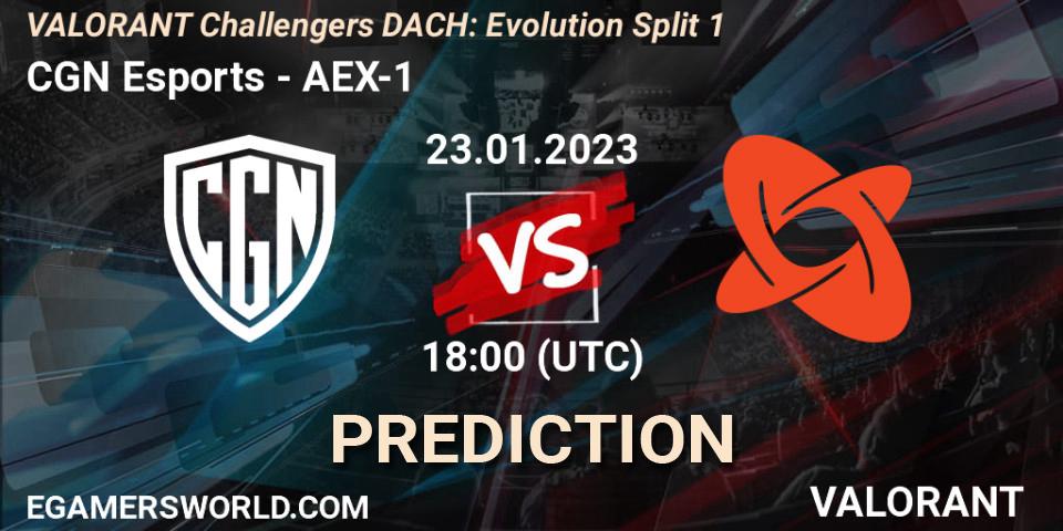 CGN Esports vs AEX-1: Match Prediction. 23.01.23, VALORANT, VALORANT Challengers 2023 DACH: Evolution Split 1
