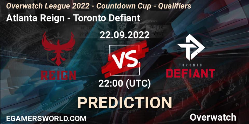 Atlanta Reign vs Toronto Defiant: Match Prediction. 22.09.22, Overwatch, Overwatch League 2022 - Countdown Cup - Qualifiers
