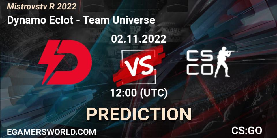 Dynamo Eclot vs Team Universe: Match Prediction. 02.11.22, CS2 (CS:GO), Mistrovství ČR 2022