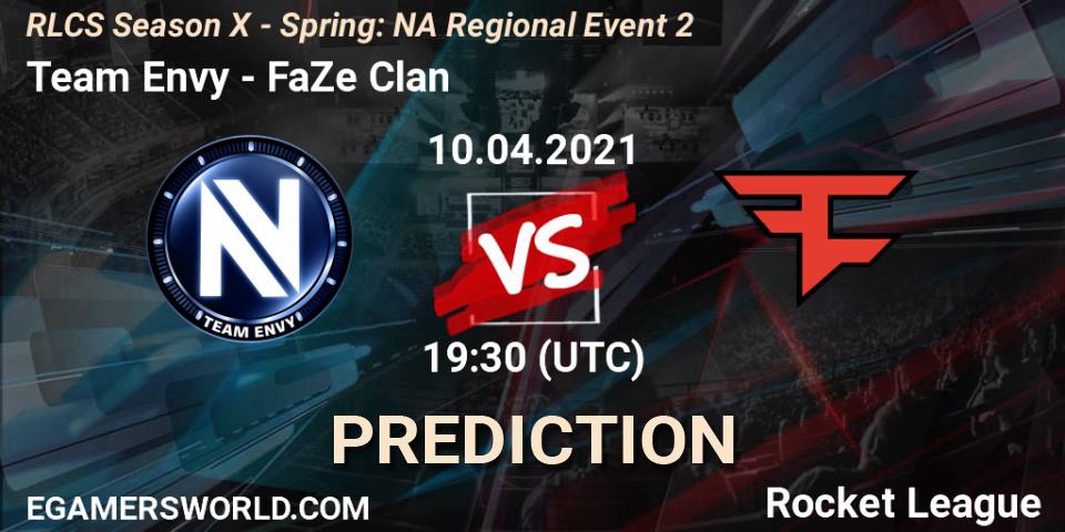 Team Envy vs FaZe Clan: Match Prediction. 10.04.2021 at 19:10, Rocket League, RLCS Season X - Spring: NA Regional Event 2