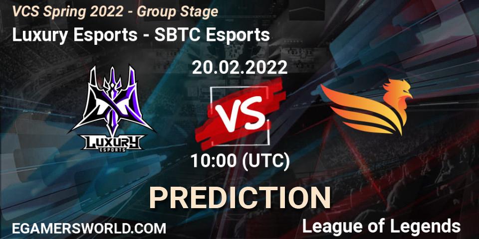 Luxury Esports vs SBTC Esports: Match Prediction. 20.02.2022 at 10:00, LoL, VCS Spring 2022 - Group Stage 