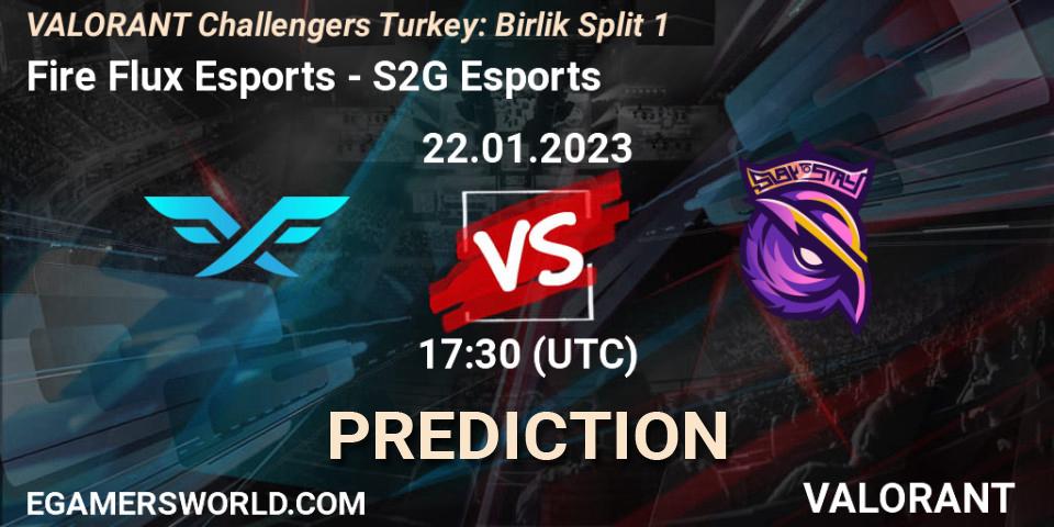 Fire Flux Esports vs S2G Esports: Match Prediction. 22.01.2023 at 17:10, VALORANT, VALORANT Challengers 2023 Turkey: Birlik Split 1