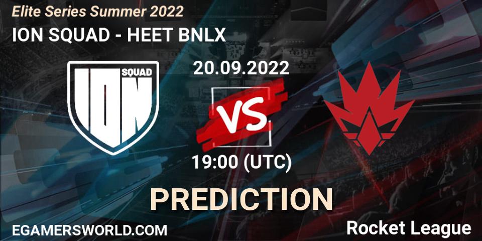 ION SQUAD vs HEET BNLX: Match Prediction. 20.09.2022 at 19:00, Rocket League, Elite Series Summer 2022