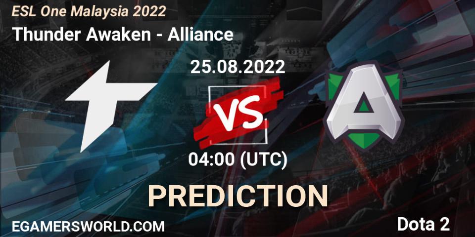Thunder Awaken vs Alliance: Match Prediction. 25.08.22, Dota 2, ESL One Malaysia 2022