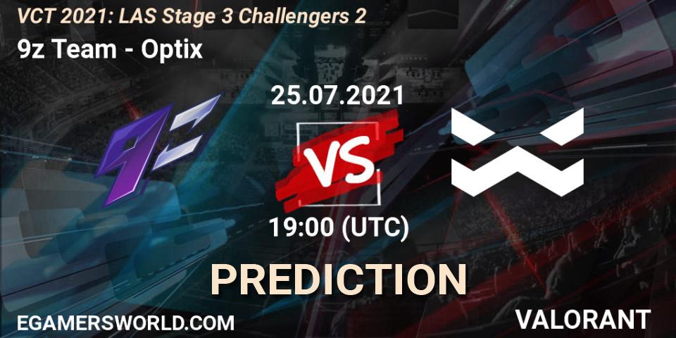 9z Team vs Optix: Match Prediction. 25.07.2021 at 19:00, VALORANT, VCT 2021: LAS Stage 3 Challengers 2