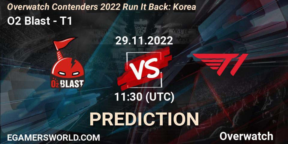 O2 Blast vs T1: Match Prediction. 29.11.22, Overwatch, Overwatch Contenders 2022 Run It Back: Korea