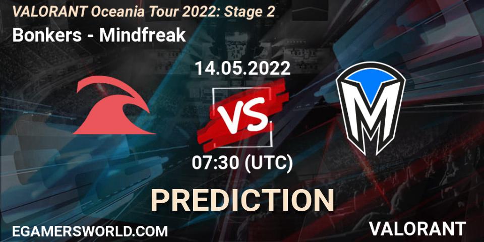 Bonkers vs Mindfreak: Match Prediction. 14.05.2022 at 08:30, VALORANT, VALORANT Oceania Tour 2022: Stage 2