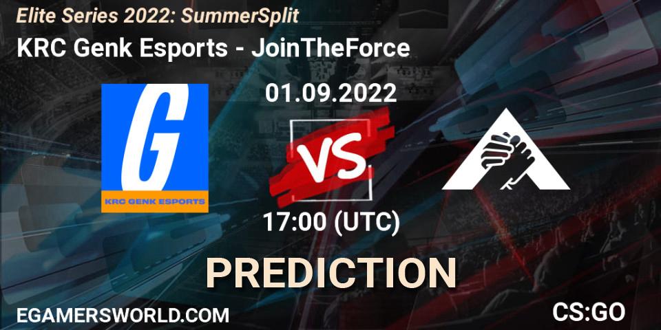 KRC Genk Esports vs JoinTheForce: Match Prediction. 01.09.2022 at 17:00, Counter-Strike (CS2), Elite Series 2022: Summer Split