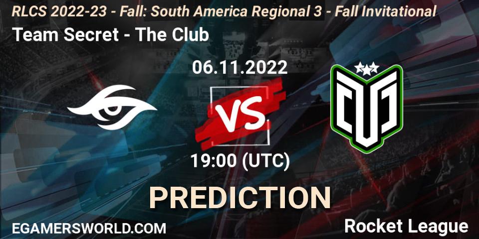 Team Secret vs The Club: Match Prediction. 06.11.22, Rocket League, RLCS 2022-23 - Fall: South America Regional 3 - Fall Invitational
