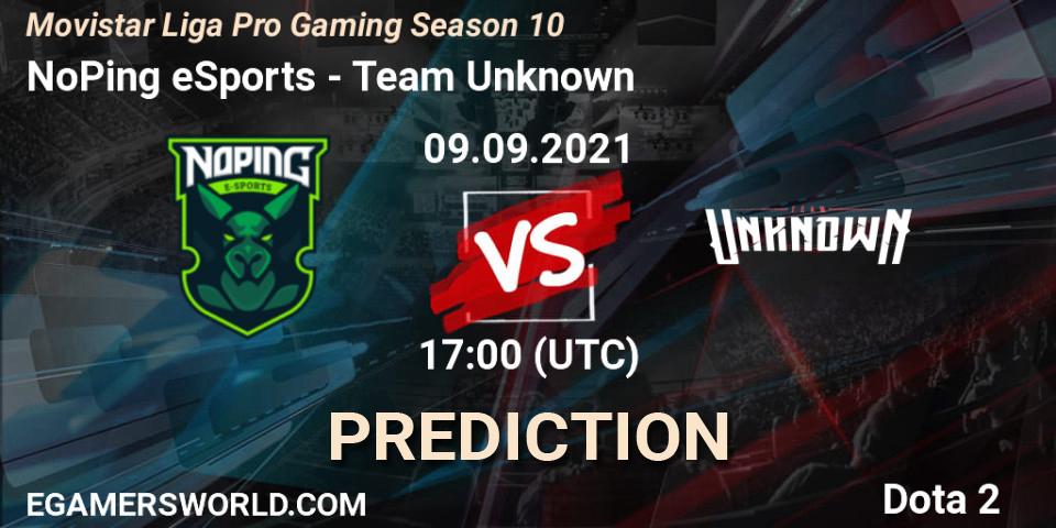 NoPing eSports vs Team Unknown: Match Prediction. 09.09.2021 at 17:07, Dota 2, Movistar Liga Pro Gaming Season 10
