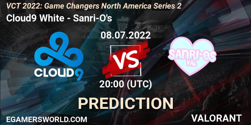 Cloud9 White vs Sanri-O's: Match Prediction. 08.07.2022 at 20:15, VALORANT, VCT 2022: Game Changers North America Series 2