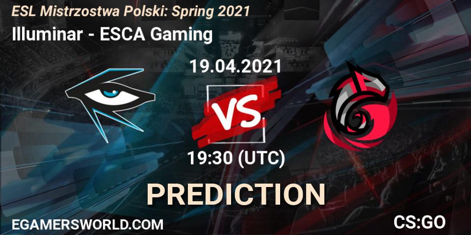 Illuminar vs ESCA Gaming: Match Prediction. 27.04.2021 at 15:30, Counter-Strike (CS2), ESL Mistrzostwa Polski: Spring 2021