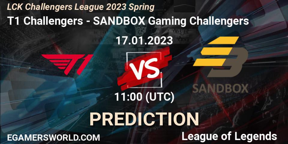 T1 Challengers vs SANDBOX Gaming Challengers: Match Prediction. 17.01.23, LoL, LCK Challengers League 2023 Spring