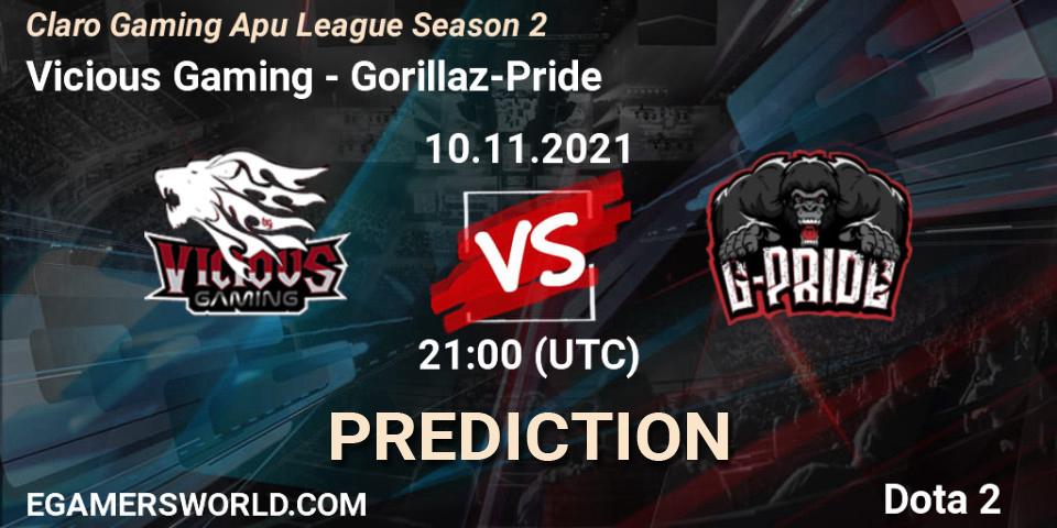 Vicious Gaming vs Gorillaz-Pride: Match Prediction. 10.11.2021 at 21:04, Dota 2, Claro Gaming Apu League Season 2