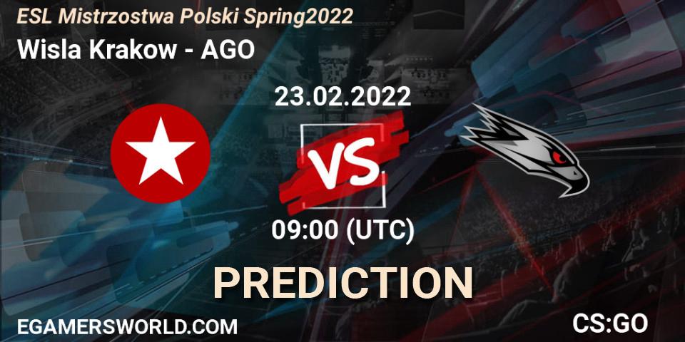 Wisla Krakow vs AGO: Match Prediction. 23.02.2022 at 09:00, Counter-Strike (CS2), ESL Mistrzostwa Polski Spring 2022