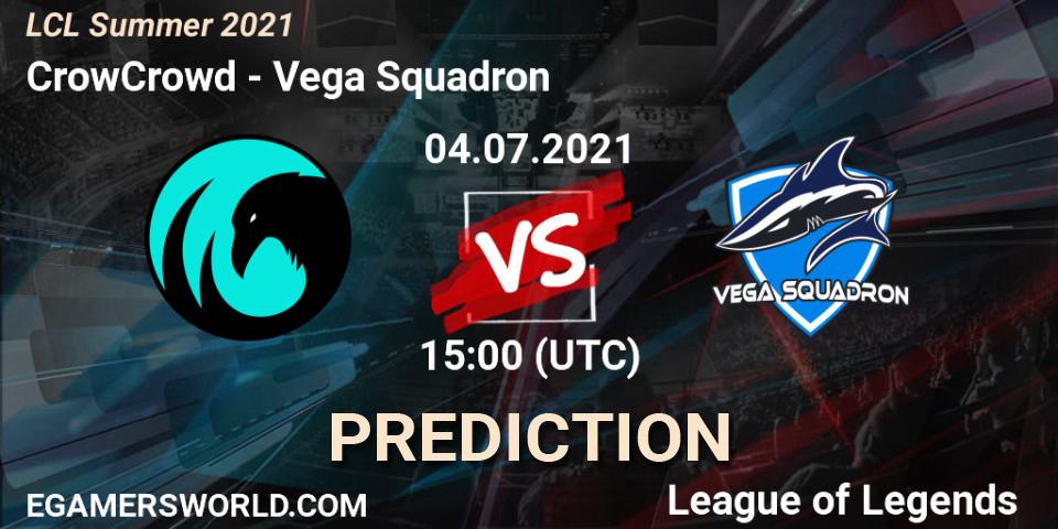 CrowCrowd vs Vega Squadron: Match Prediction. 04.07.2021 at 15:00, LoL, LCL Summer 2021