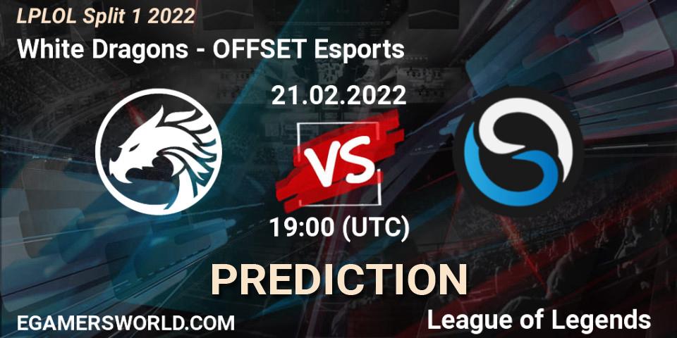 White Dragons vs OFFSET Esports: Match Prediction. 21.02.2022 at 19:00, LoL, LPLOL Split 1 2022