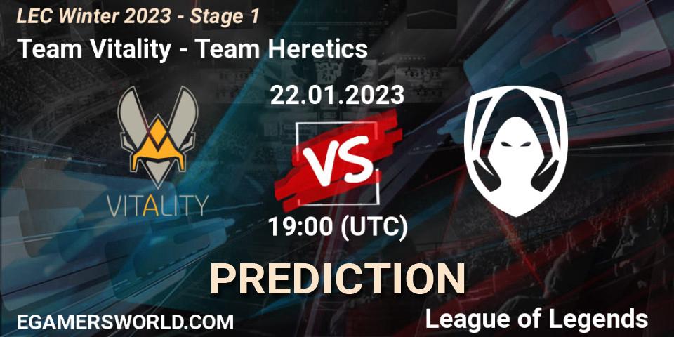 Team Vitality vs Team Heretics: Match Prediction. 22.01.2023 at 19:00, LoL, LEC Winter 2023 - Stage 1