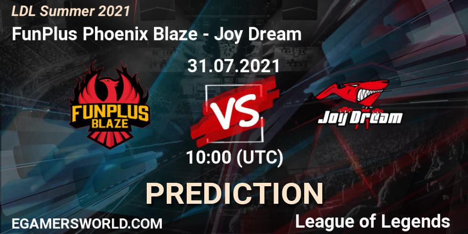 FunPlus Phoenix Blaze vs Joy Dream: Match Prediction. 01.08.2021 at 12:00, LoL, LDL Summer 2021