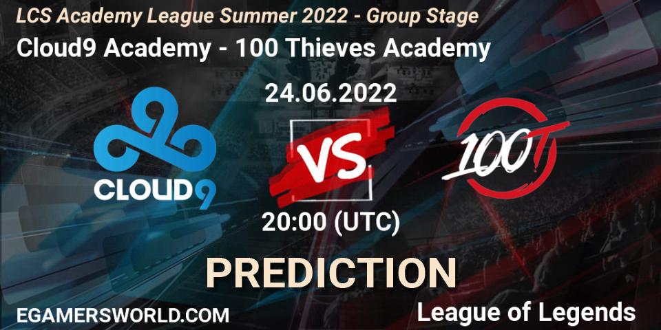 Cloud9 Academy vs 100 Thieves Academy: Match Prediction. 24.06.22, LoL, LCS Academy League Summer 2022 - Group Stage