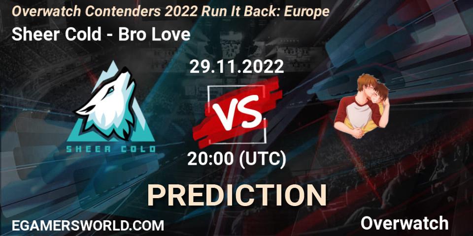 Sheer Cold vs Bro Love: Match Prediction. 29.11.2022 at 20:00, Overwatch, Overwatch Contenders 2022 Run It Back: Europe