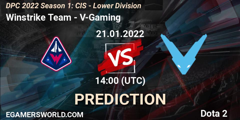 Winstrike Team vs V-Gaming: Match Prediction. 21.01.2022 at 14:01, Dota 2, DPC 2022 Season 1: CIS - Lower Division
