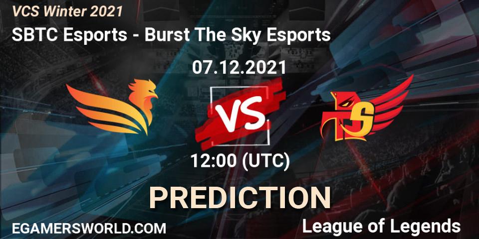 SBTC Esports vs Burst The Sky Esports: Match Prediction. 12.12.2021 at 12:20, LoL, VCS Winter 2021
