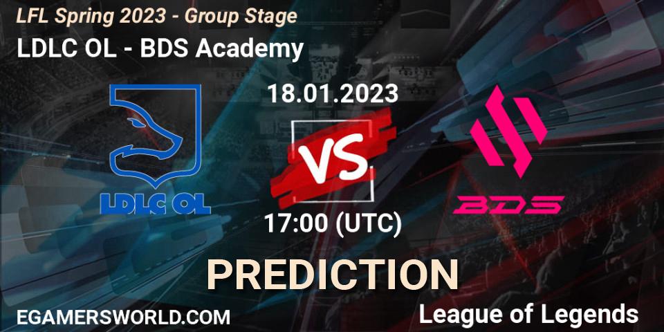 LDLC OL vs BDS Academy: Match Prediction. 18.01.2023 at 17:00, LoL, LFL Spring 2023 - Group Stage