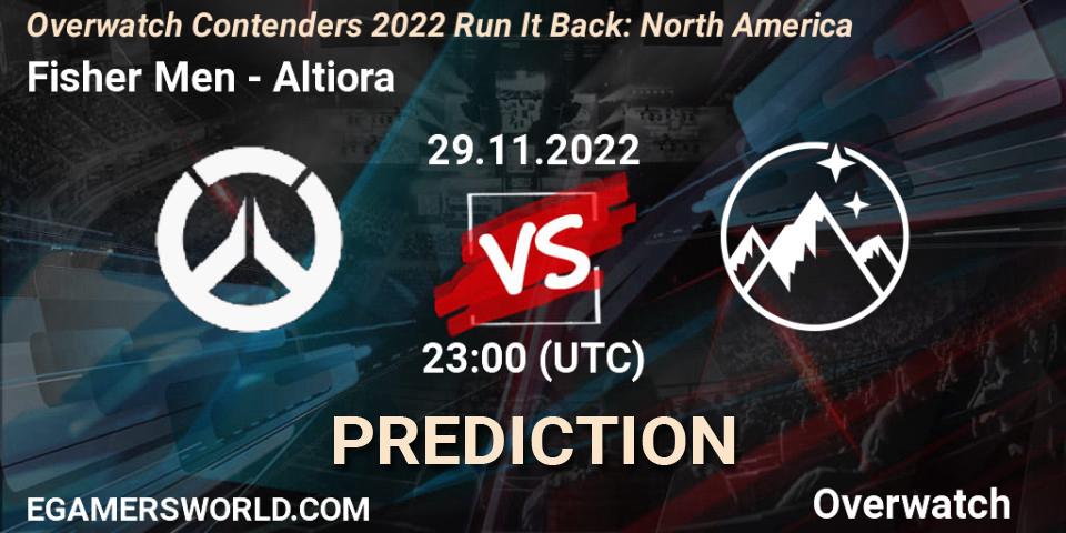 Fisher Men vs Altiora: Match Prediction. 08.12.2022 at 23:00, Overwatch, Overwatch Contenders 2022 Run It Back: North America