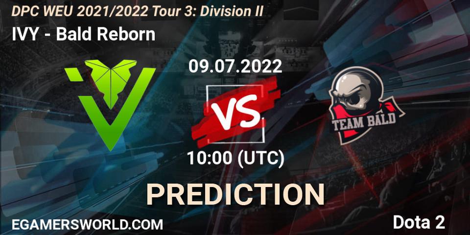 IVY vs Bald Reborn: Match Prediction. 09.07.22, Dota 2, DPC WEU 2021/2022 Tour 3: Division II