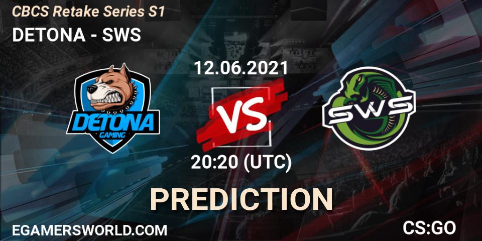 DETONA vs SWS: Match Prediction. 12.06.2021 at 20:20, Counter-Strike (CS2), CBCS Retake Series S1