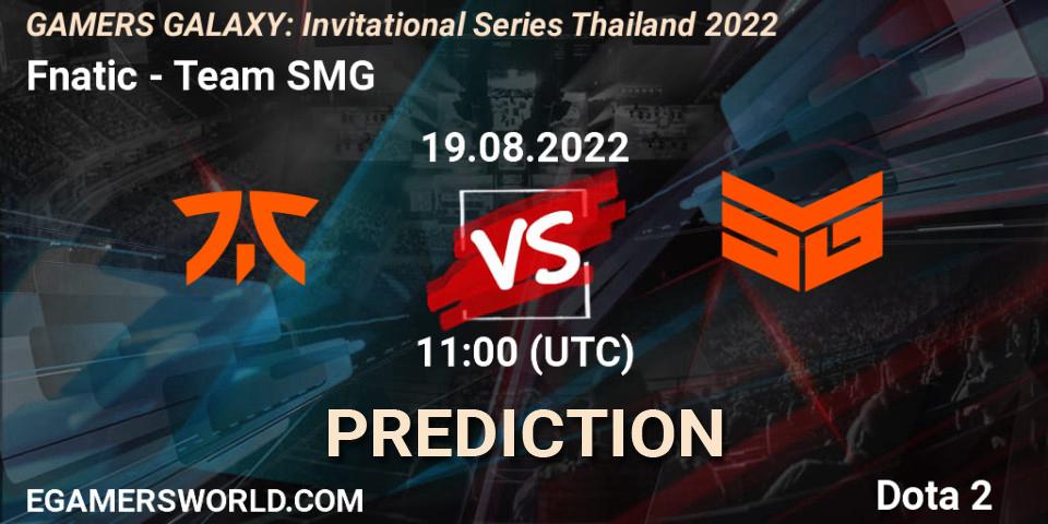 Fnatic vs Team SMG: Match Prediction. 19.08.22, Dota 2, GAMERS GALAXY: Invitational Series Thailand 2022