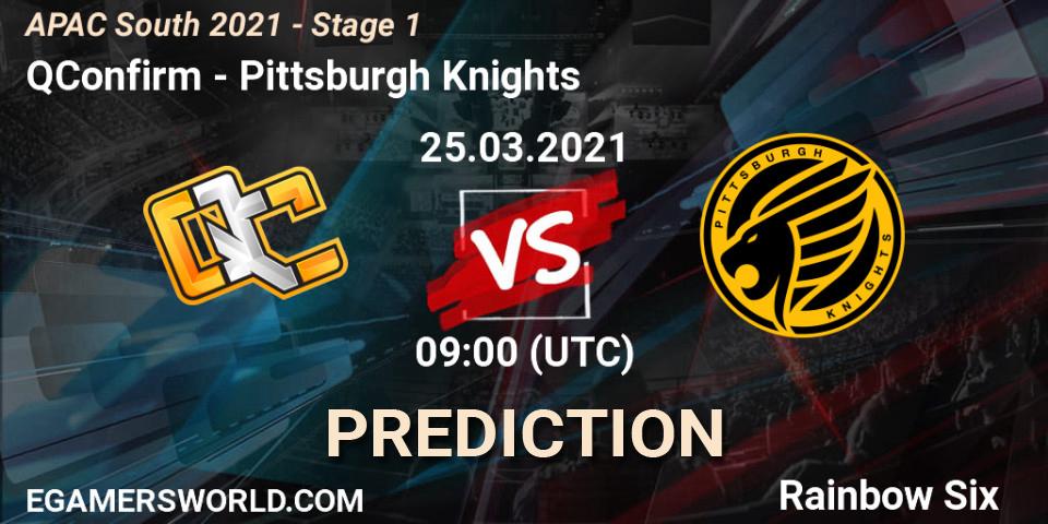 QConfirm vs Pittsburgh Knights: Match Prediction. 25.03.2021 at 09:00, Rainbow Six, APAC South 2021 - Stage 1