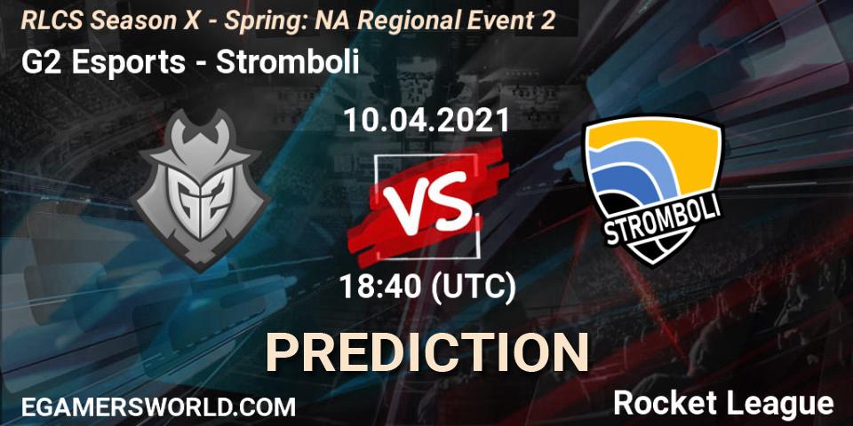 G2 Esports vs Stromboli: Match Prediction. 10.04.2021 at 18:20, Rocket League, RLCS Season X - Spring: NA Regional Event 2
