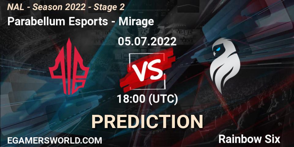 Parabellum Esports vs Mirage: Match Prediction. 05.07.2022 at 18:00, Rainbow Six, NAL - Season 2022 - Stage 2